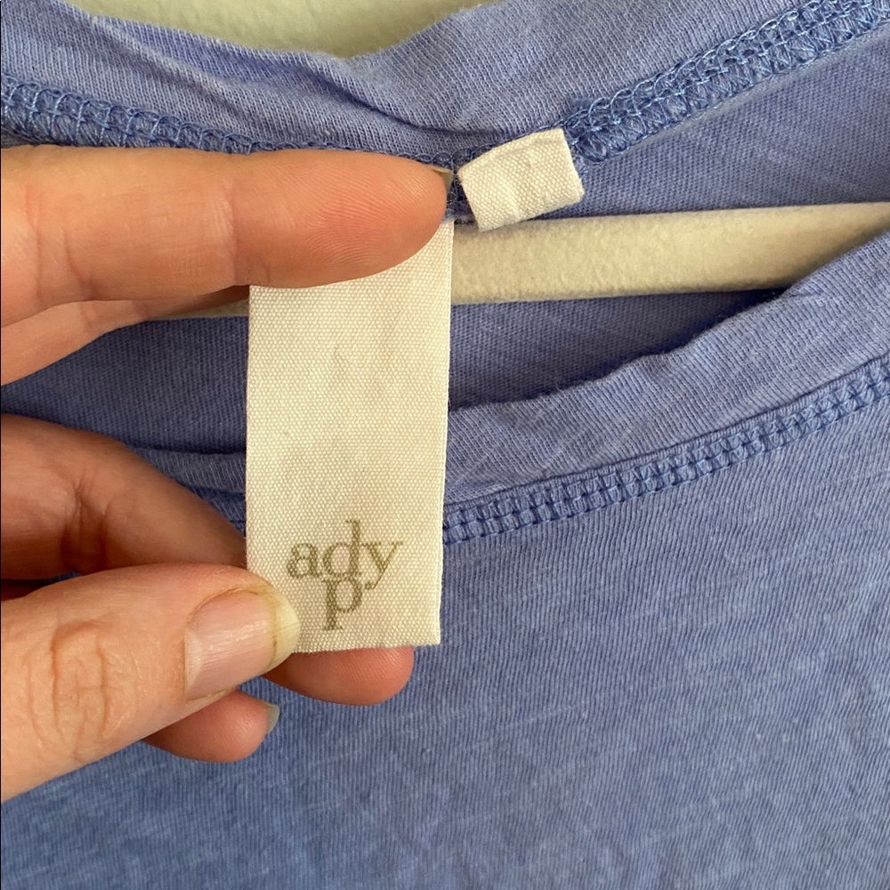 Ady P Women's Blue Long Sleeve Top 100% Cotton Size Large - Picture 4 of 7
